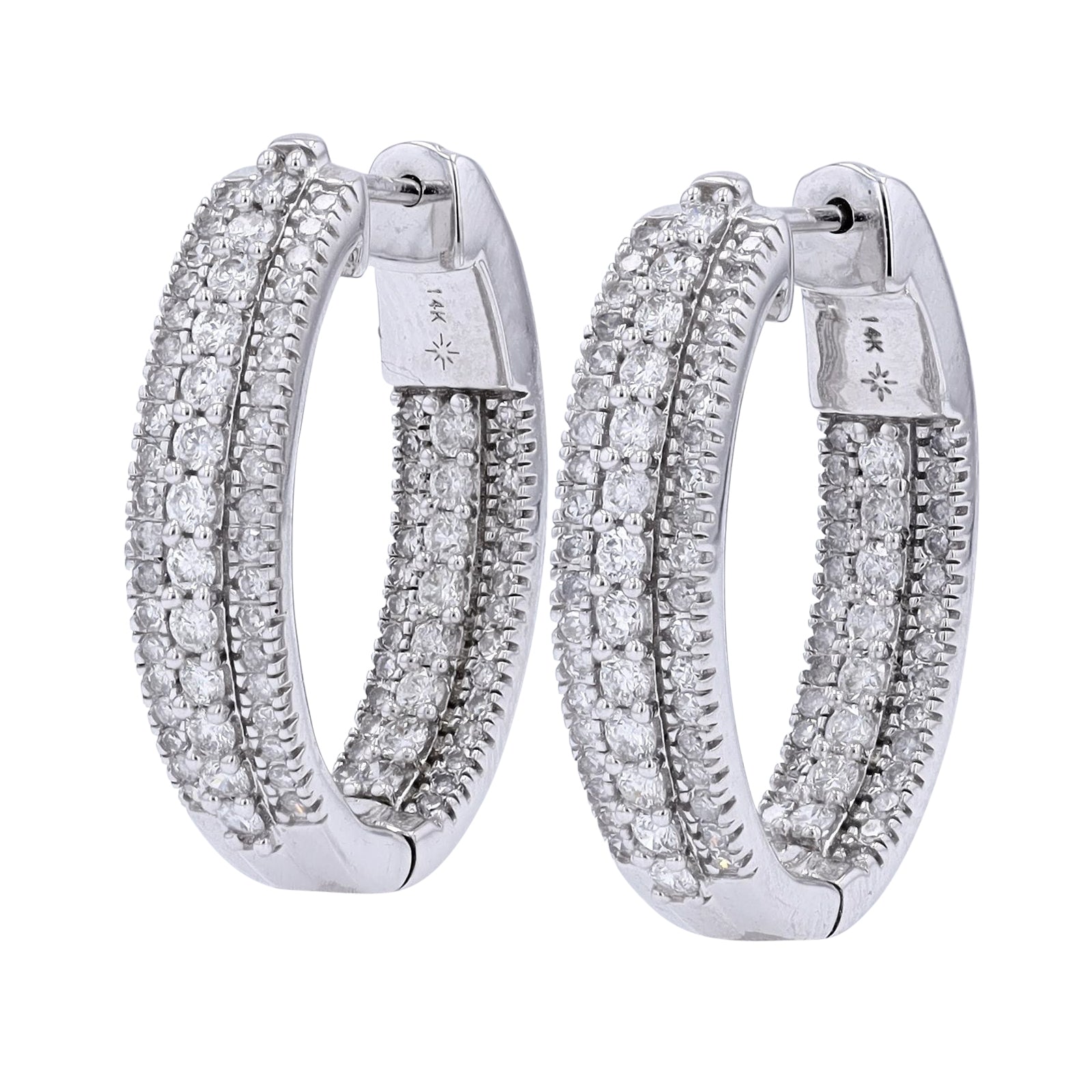 14K 2 CT Diamond Inside-Out Hoops<p><strong>More Colors Available</p></strong>