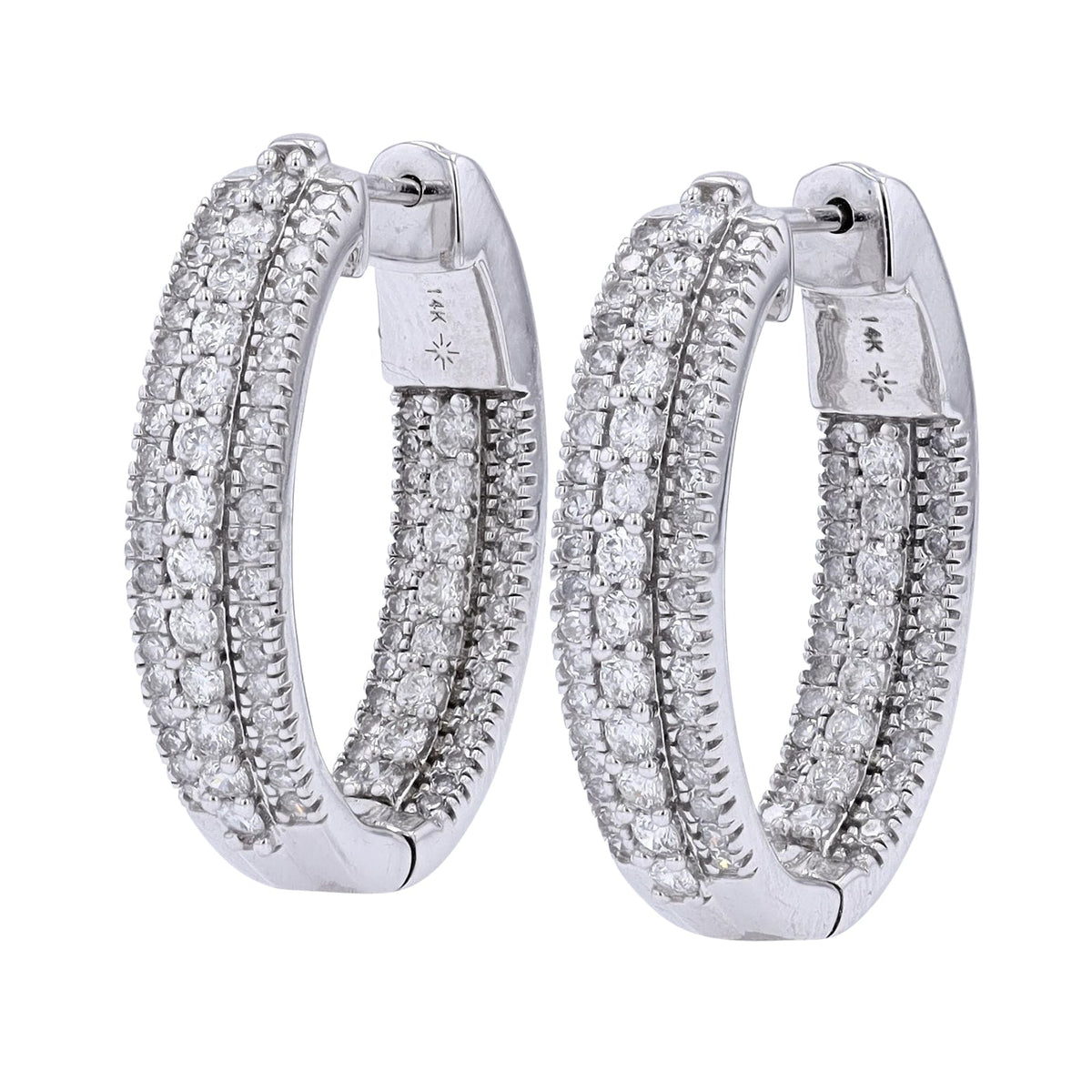 14K 2 CT Diamond Inside-Out Hoops<p><strong>More Colors Available</p></strong>