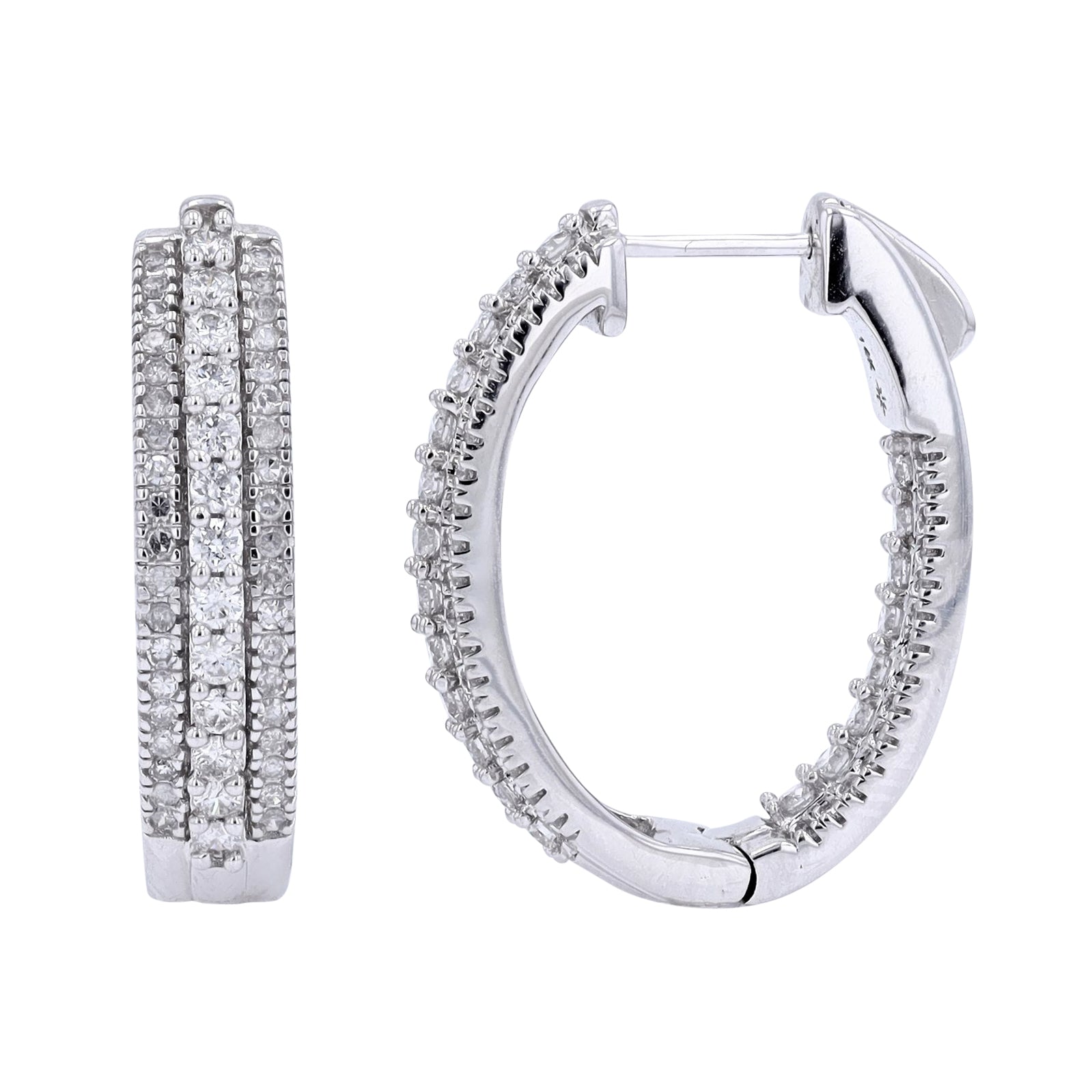 14K 2 CT Diamond Inside-Out Hoops<p><strong>More Colors Available</p></strong>
