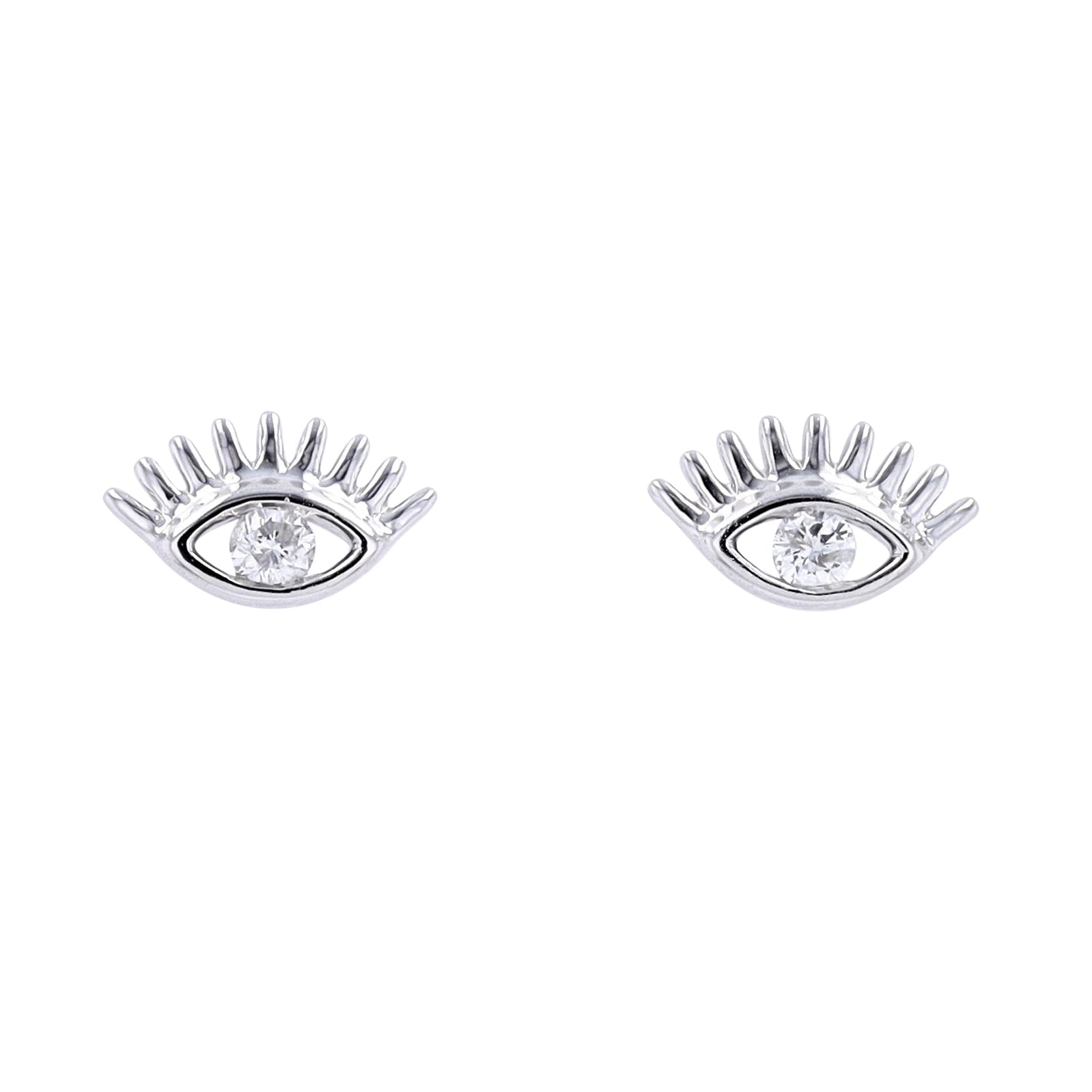 14K WG .14 CTW Diamond Eye Studs
