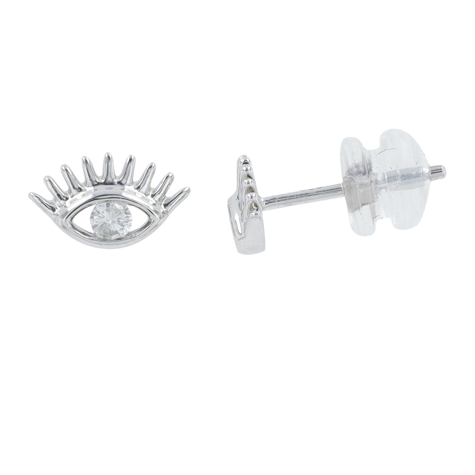 14K WG .14 CTW Diamond Eye Studs