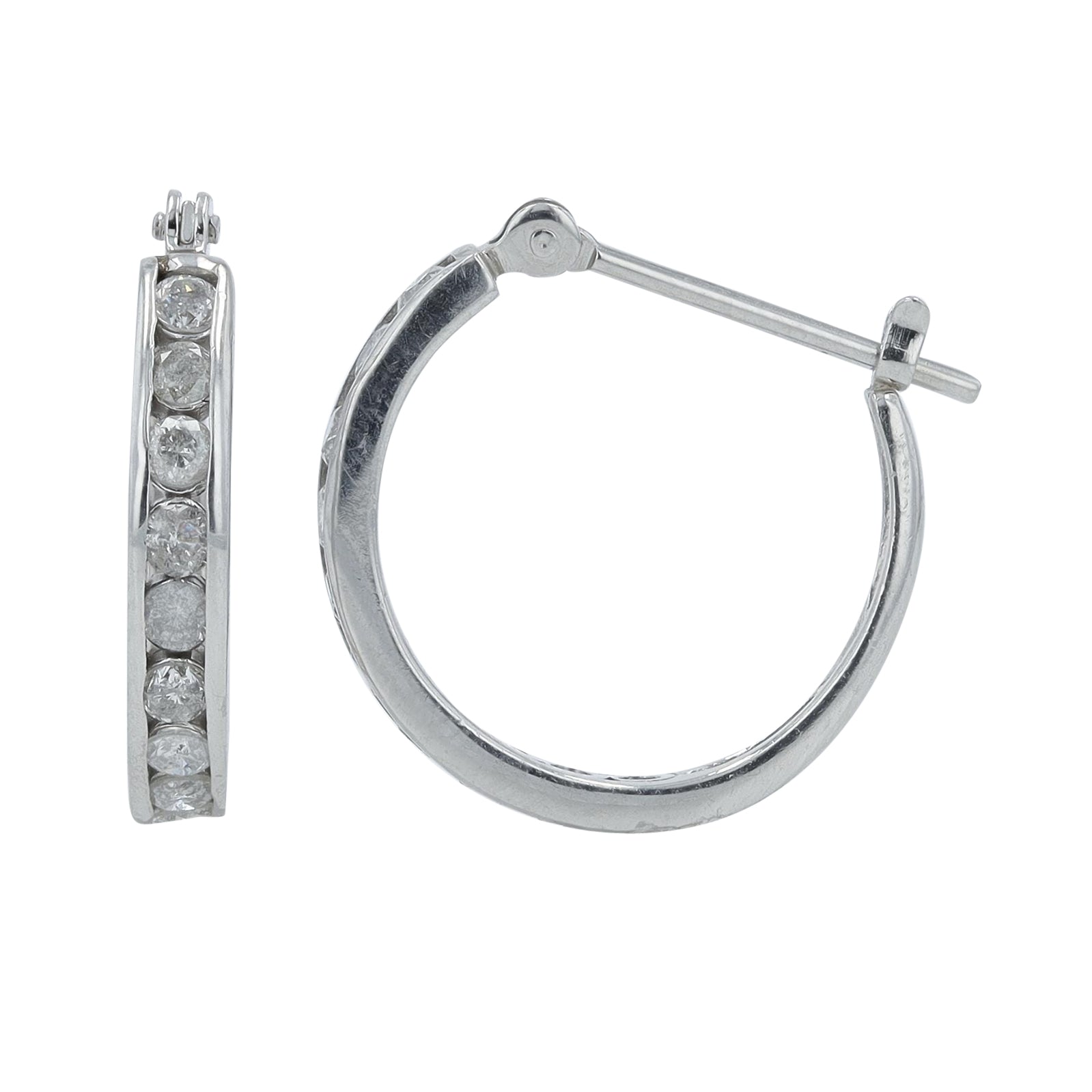 PT900 0.50 CT Diamond Hoops