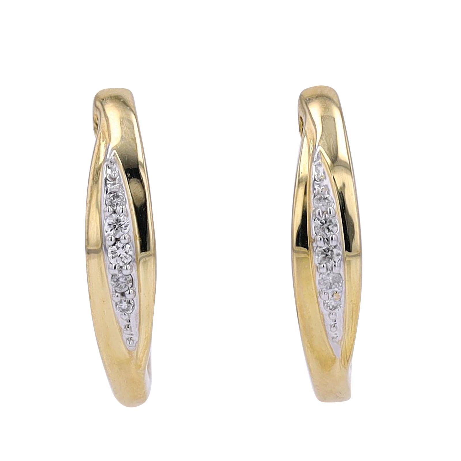 10K YG .10 CTW Diamond Hoops