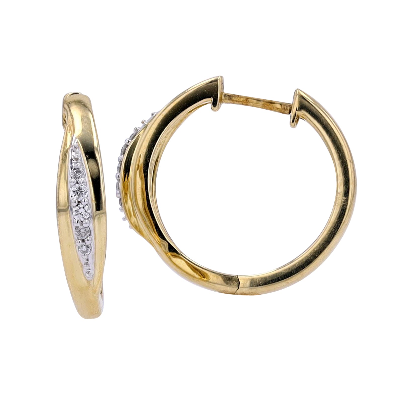 10K YG .10 CTW Diamond Hoops