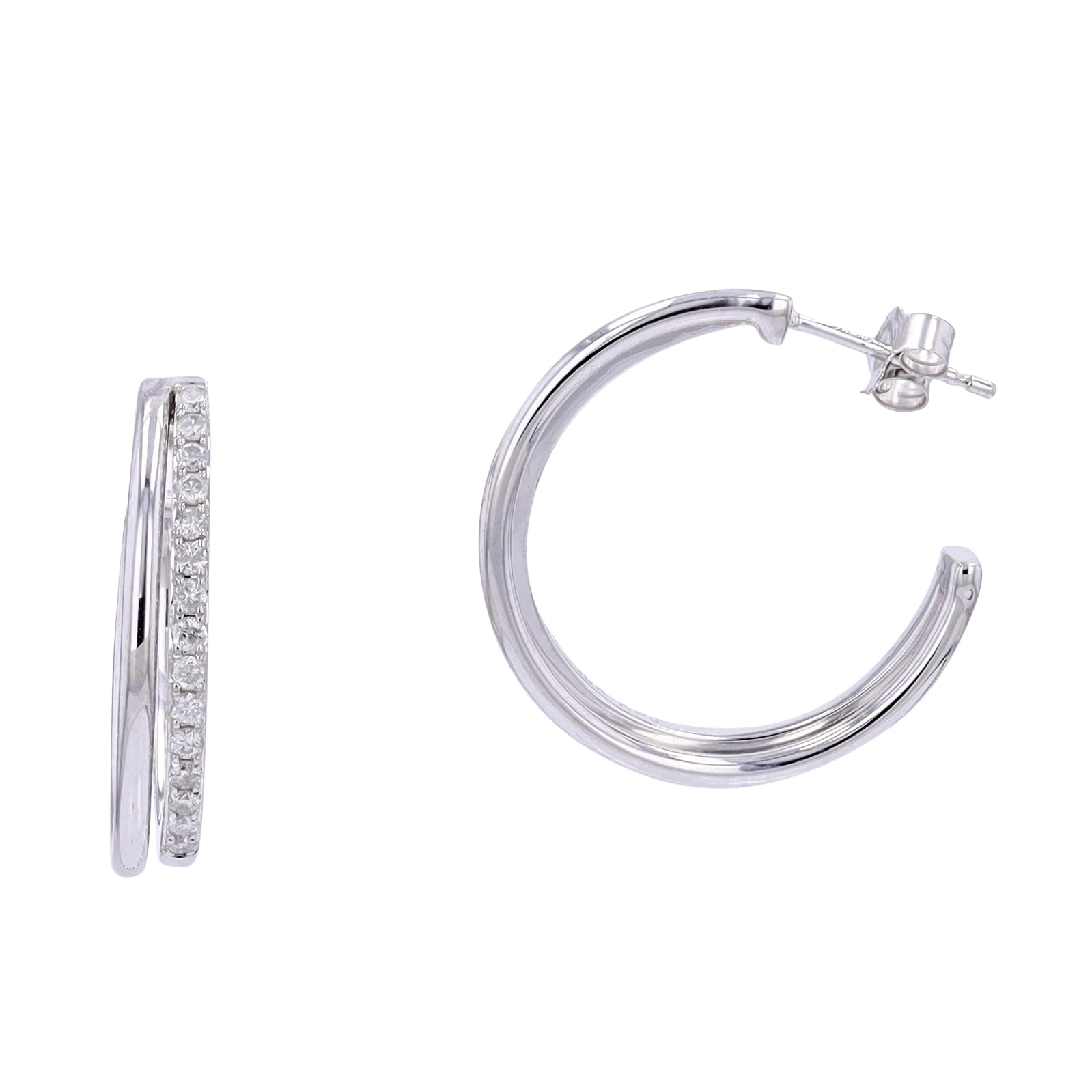 10K WG .33 CTW Diamond C-Hoops