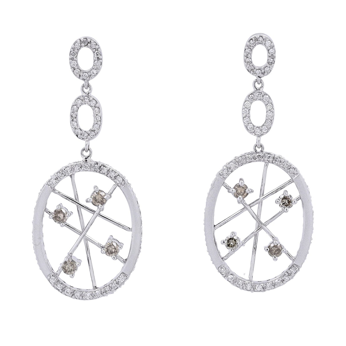 18K WG 1.38 CT Diamond Statement Earrings