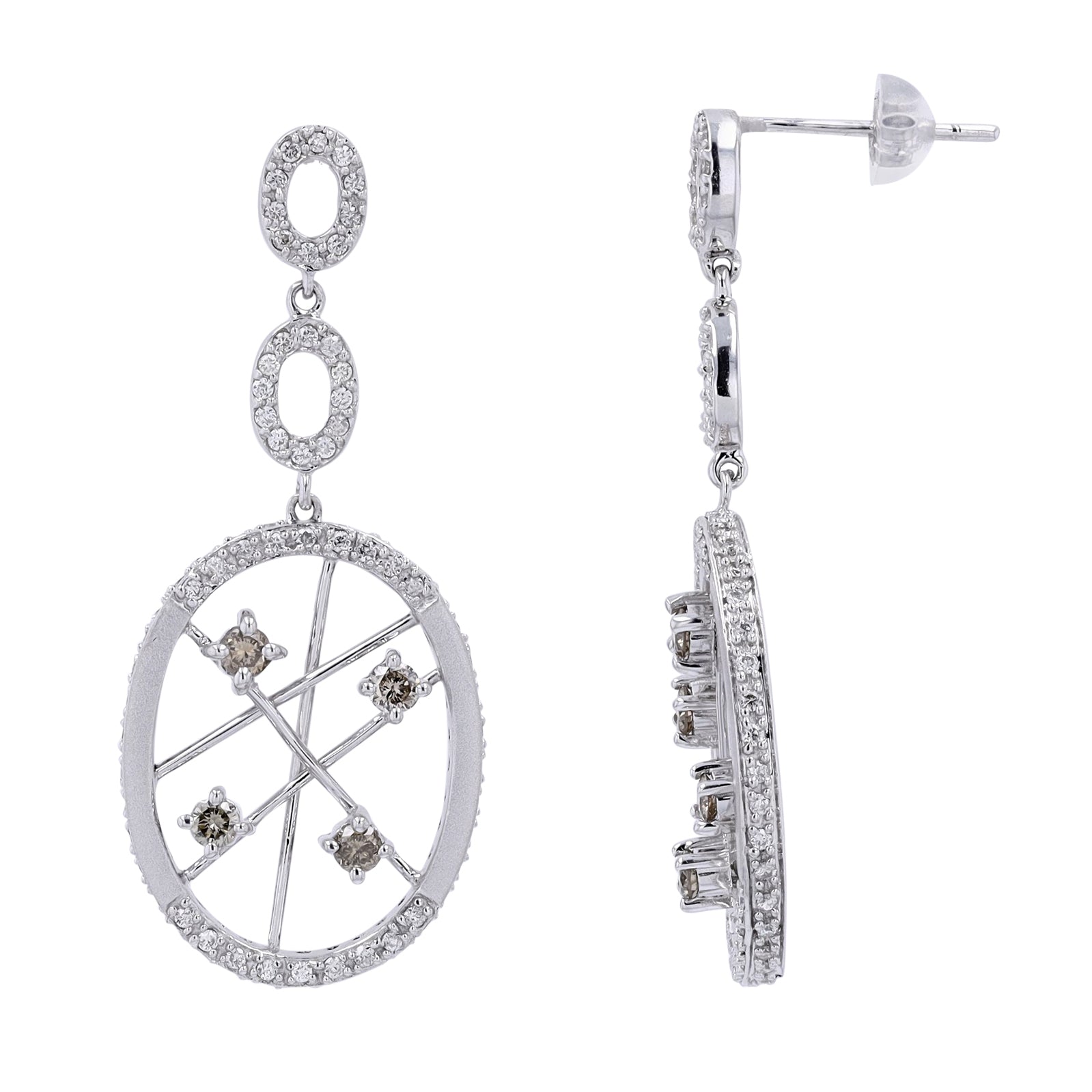 18K WG 1.38 CT Diamond Statement Earrings