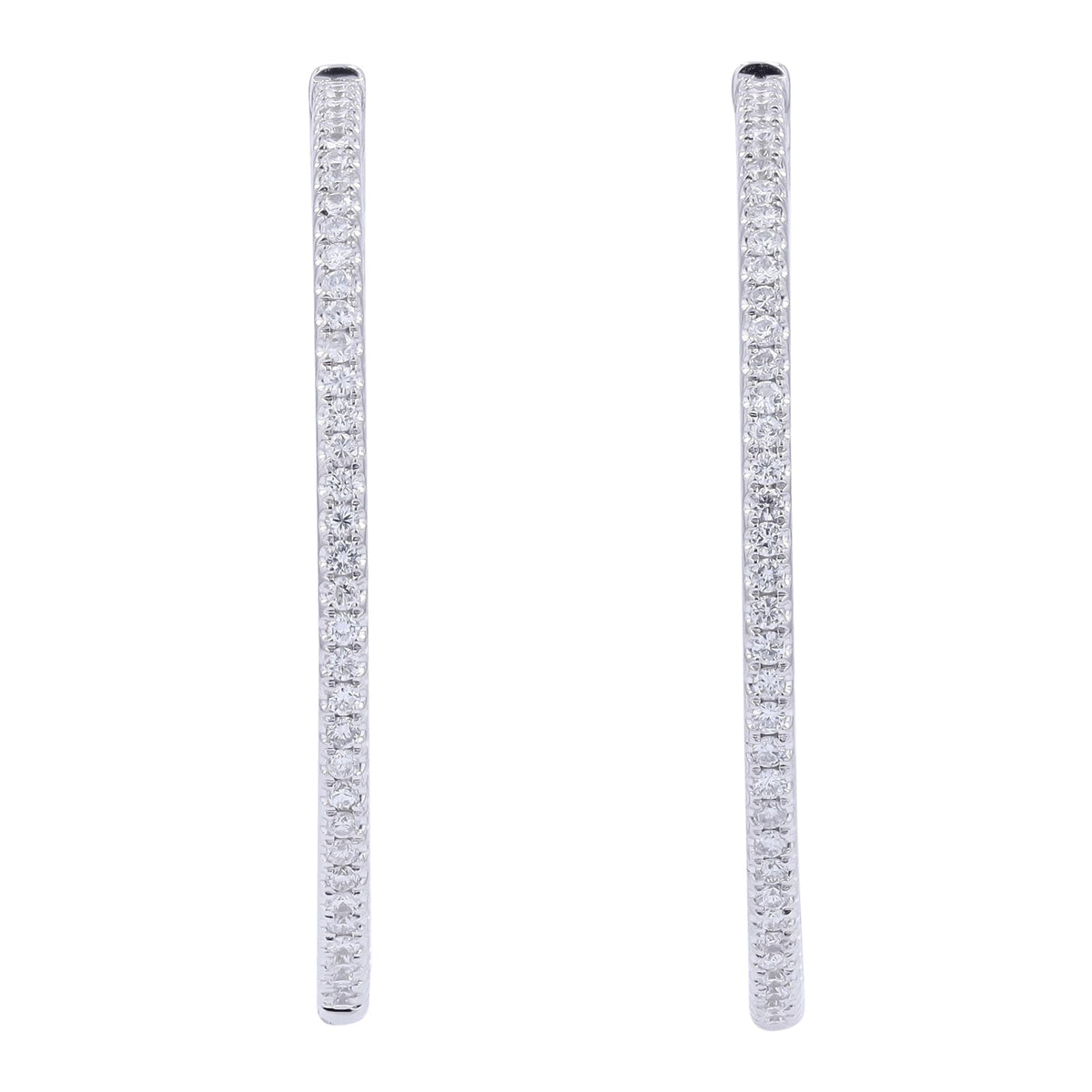 18K WG 1.20 CTW Diamond Inside-Out Hoops