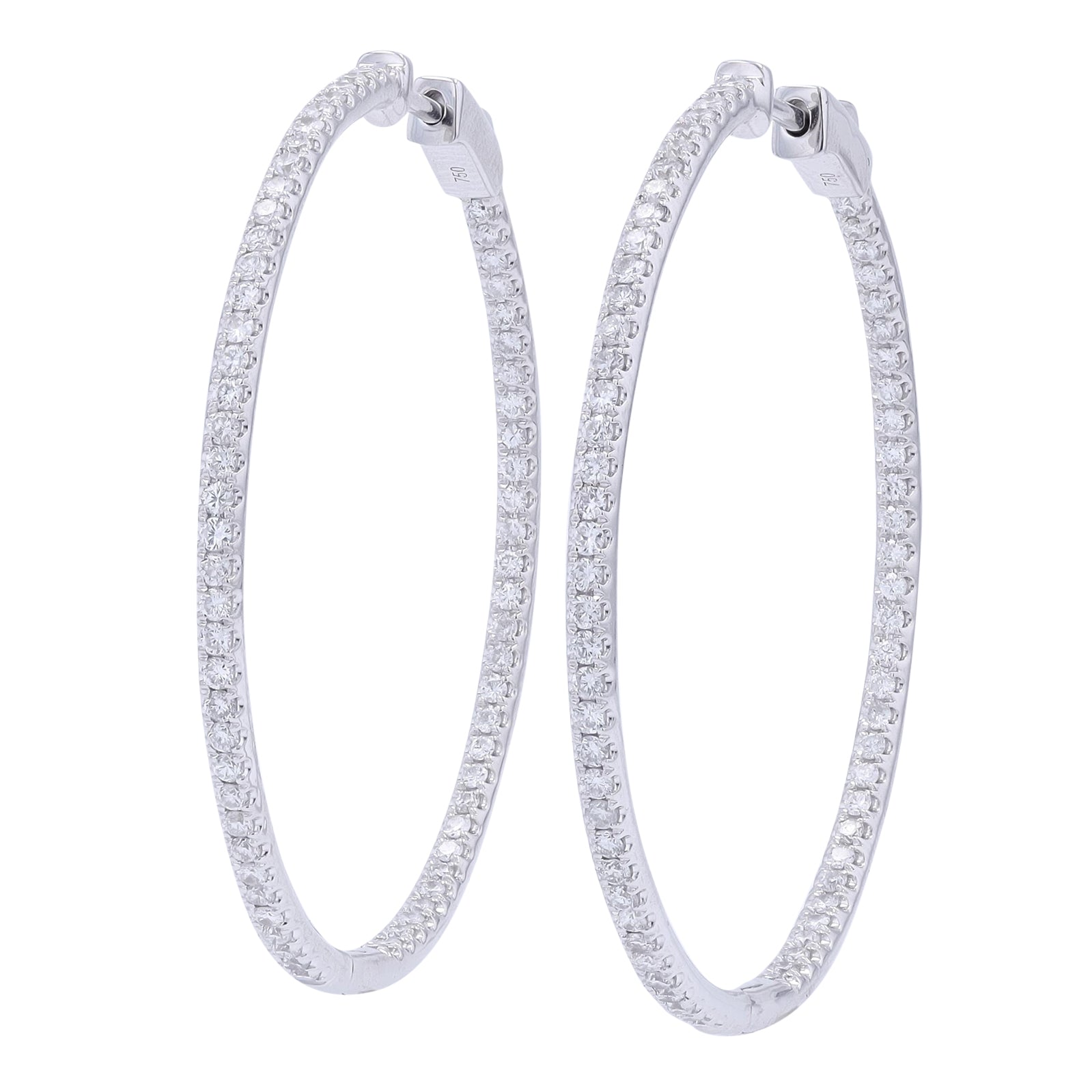 18K WG 1.20 CTW Diamond Inside-Out Hoops