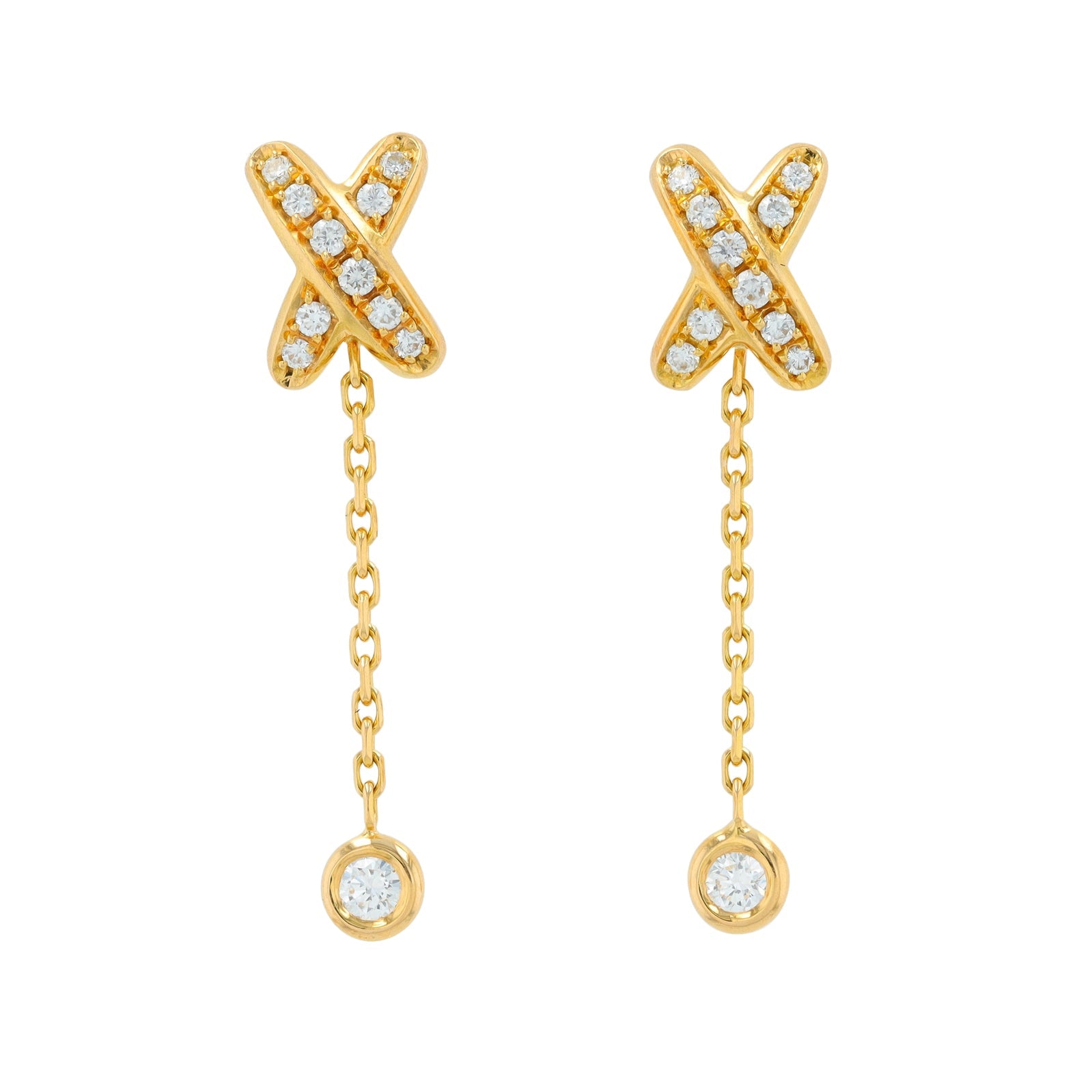 18K YG Chaumet Diamond Earrings