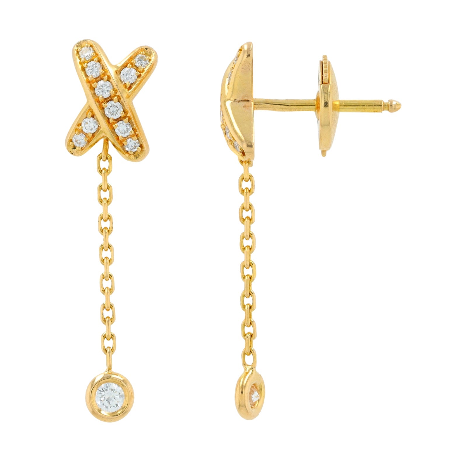 18K YG Chaumet Diamond Earrings