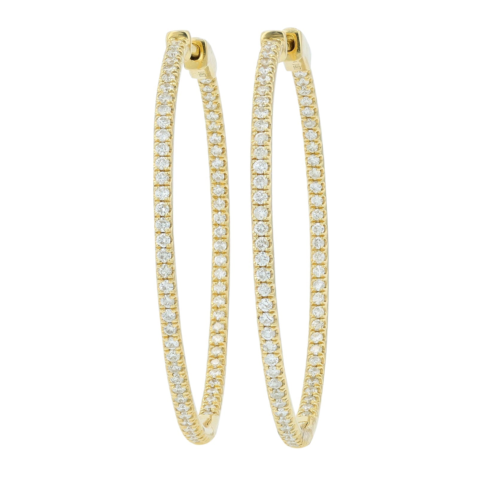 14K 3 CT Diamond Inside-Out Hoops<p><strong>More Colors Available</p></strong>
