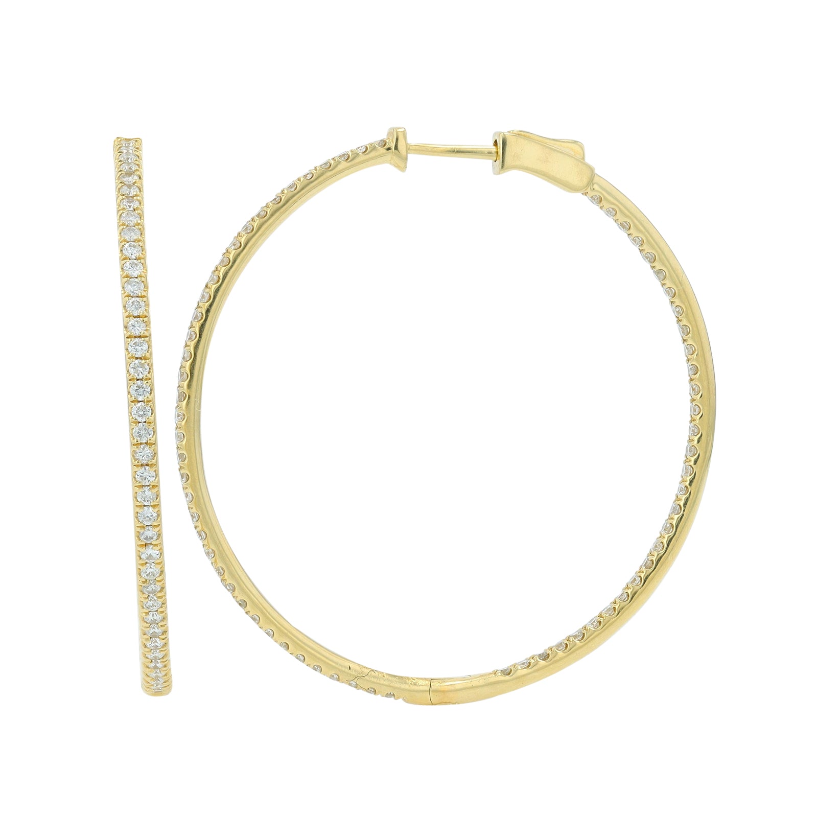 14K 3 CT Diamond Inside-Out Hoops<p><strong>More Colors Available</p></strong>