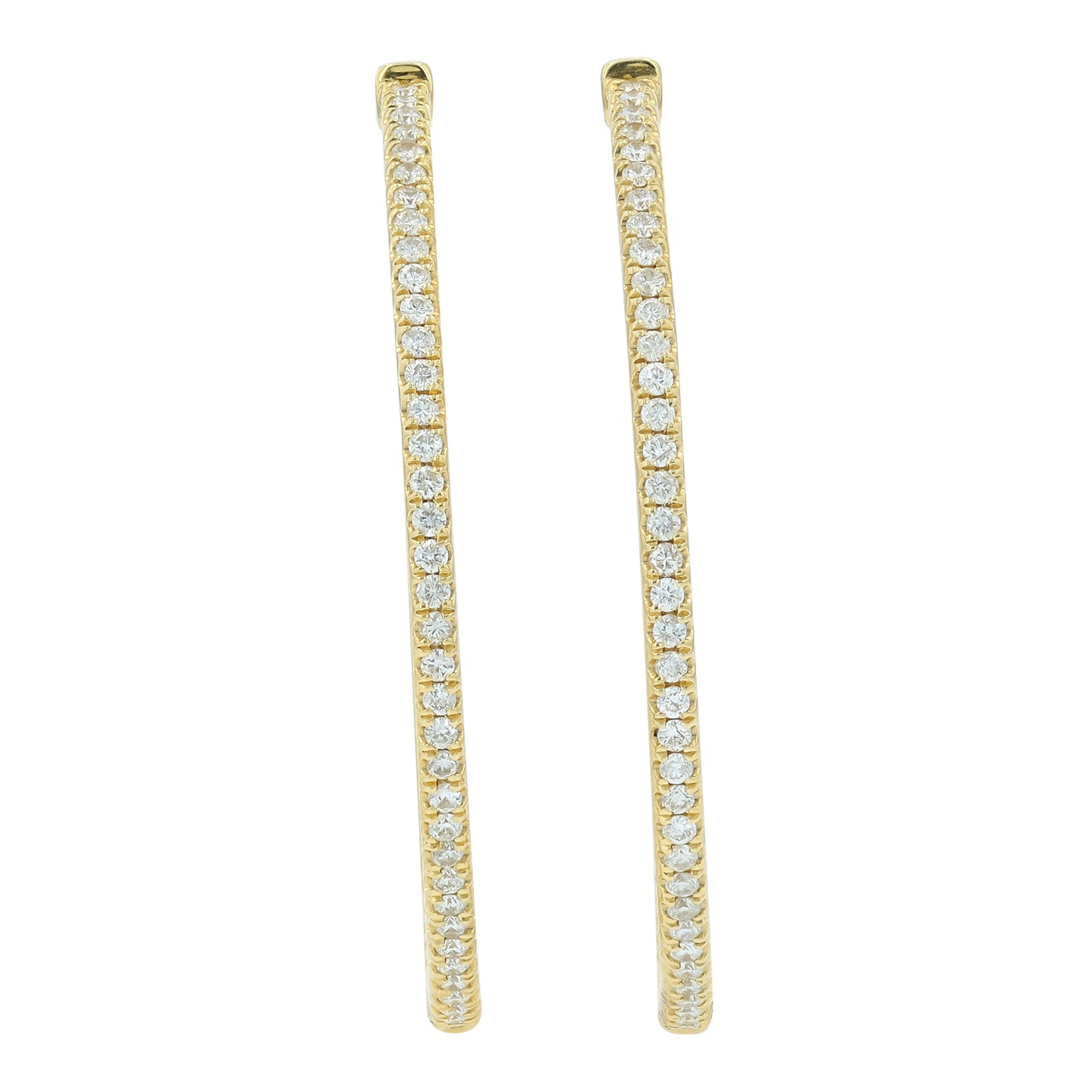 14K 3 CT Diamond Inside-Out Hoops<p><strong>More Colors Available</p></strong>