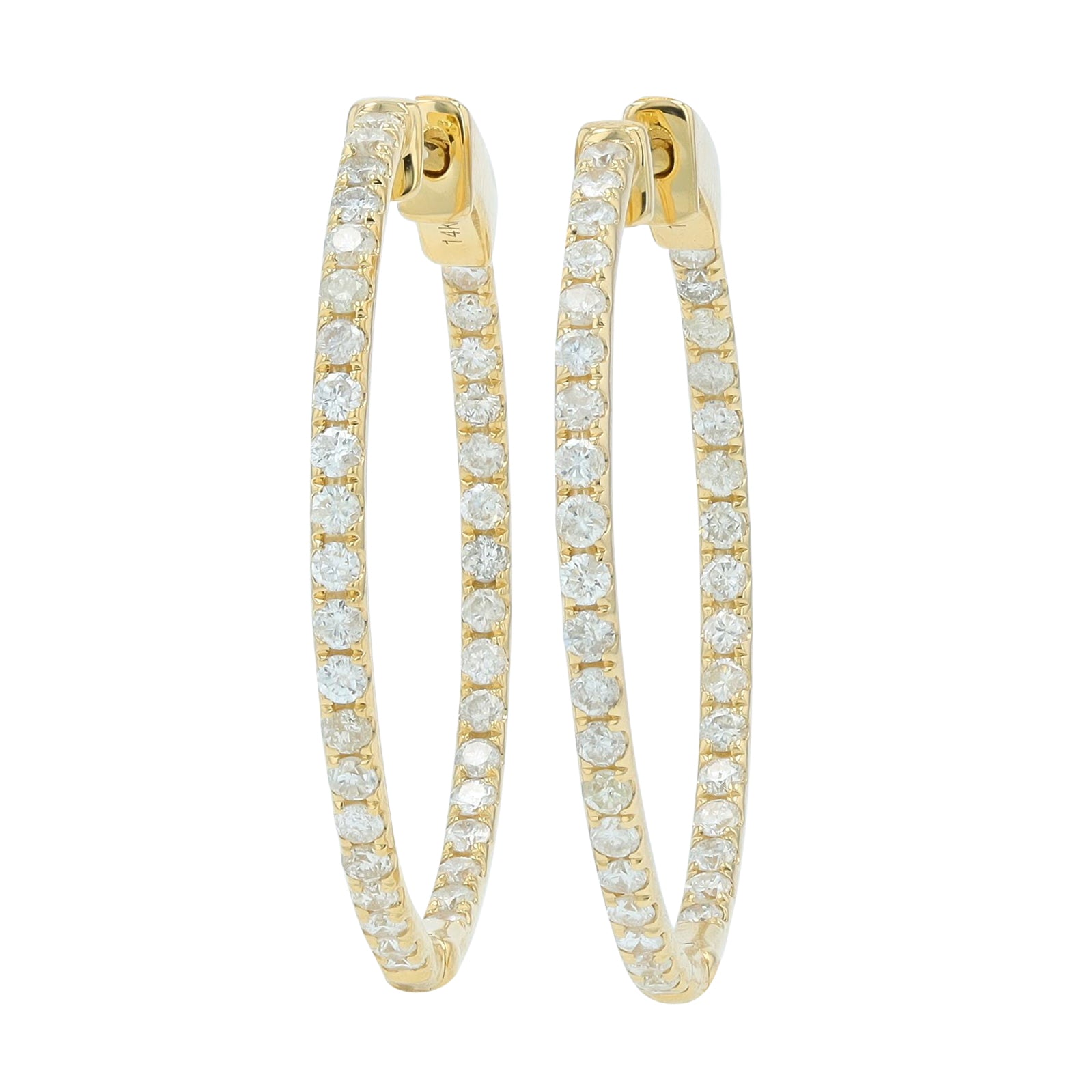 14K 1.50 CT Diamond Inside-Out Hoops<p><strong>More Colors Available</p></strong>