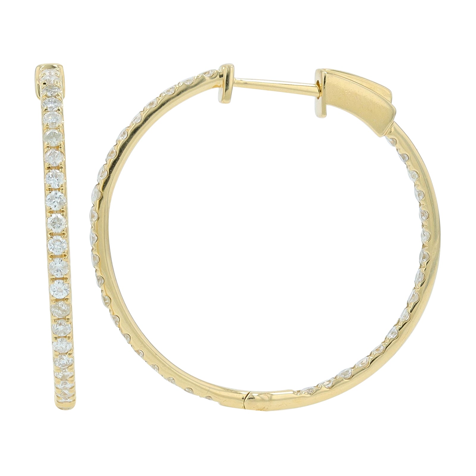 14K 1.50 CT Diamond Inside-Out Hoops<p><strong>More Colors Available</p></strong>