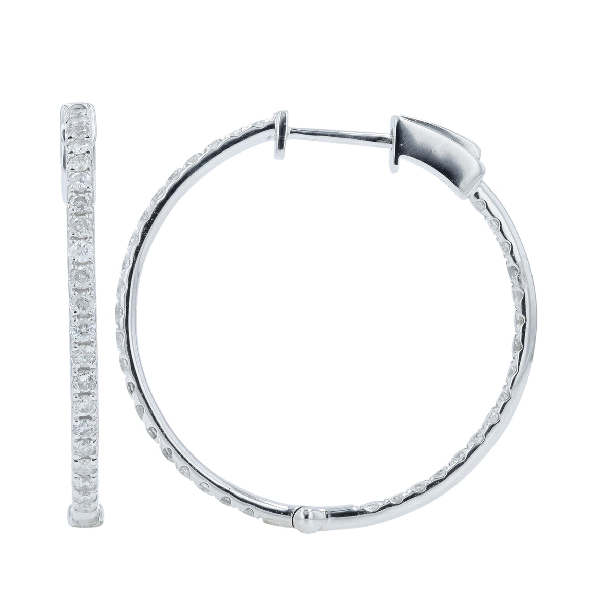14K 1.50 CT Diamond Inside-Out Hoops<p><strong>More Colors Available</p></strong>
