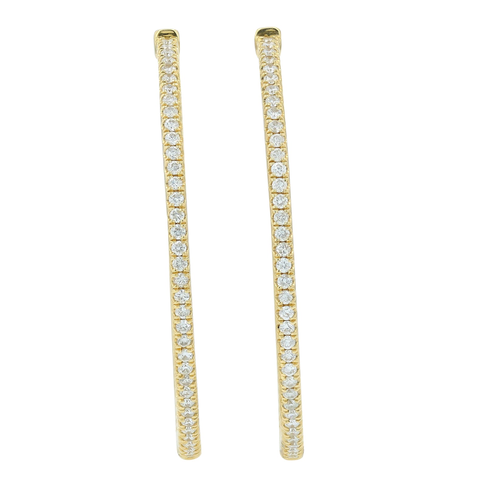 14K 2 CT Diamond 1.25" Inside-Out Hoops<p><strong>More Colors Available</p></strong>