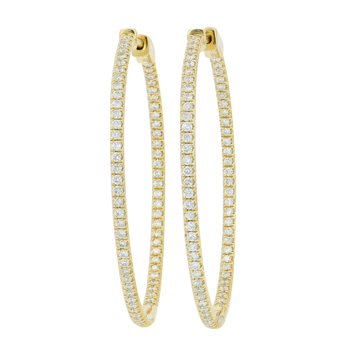 14K 2 CT Diamond 1.25" Inside-Out Hoops<p><strong>More Colors Available</p></strong>