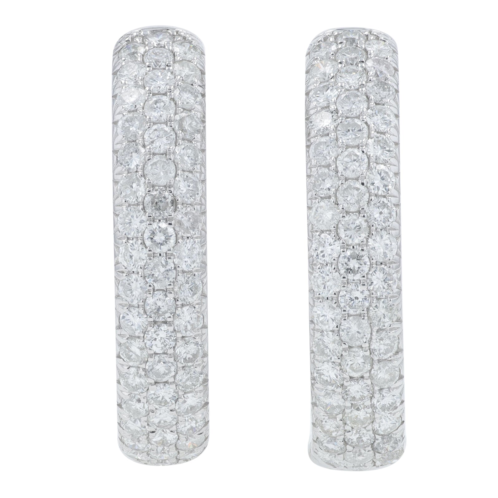 14K WG 4.50 CT Diamond Inside-Out Hoops