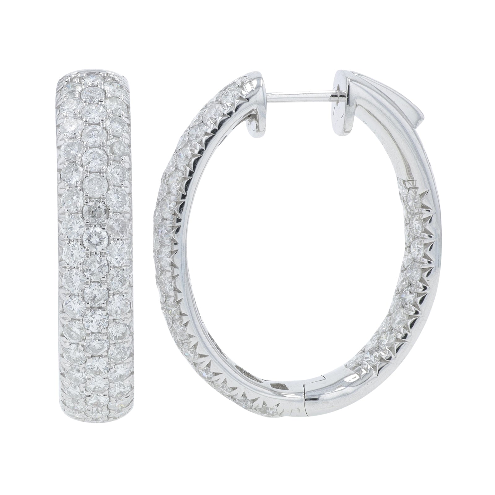 14K WG 4.50 CT Diamond Inside-Out Hoops