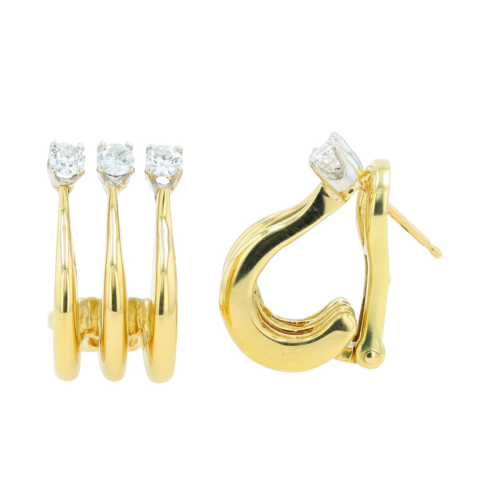 18K TT .52 CTW Diamond Earrings