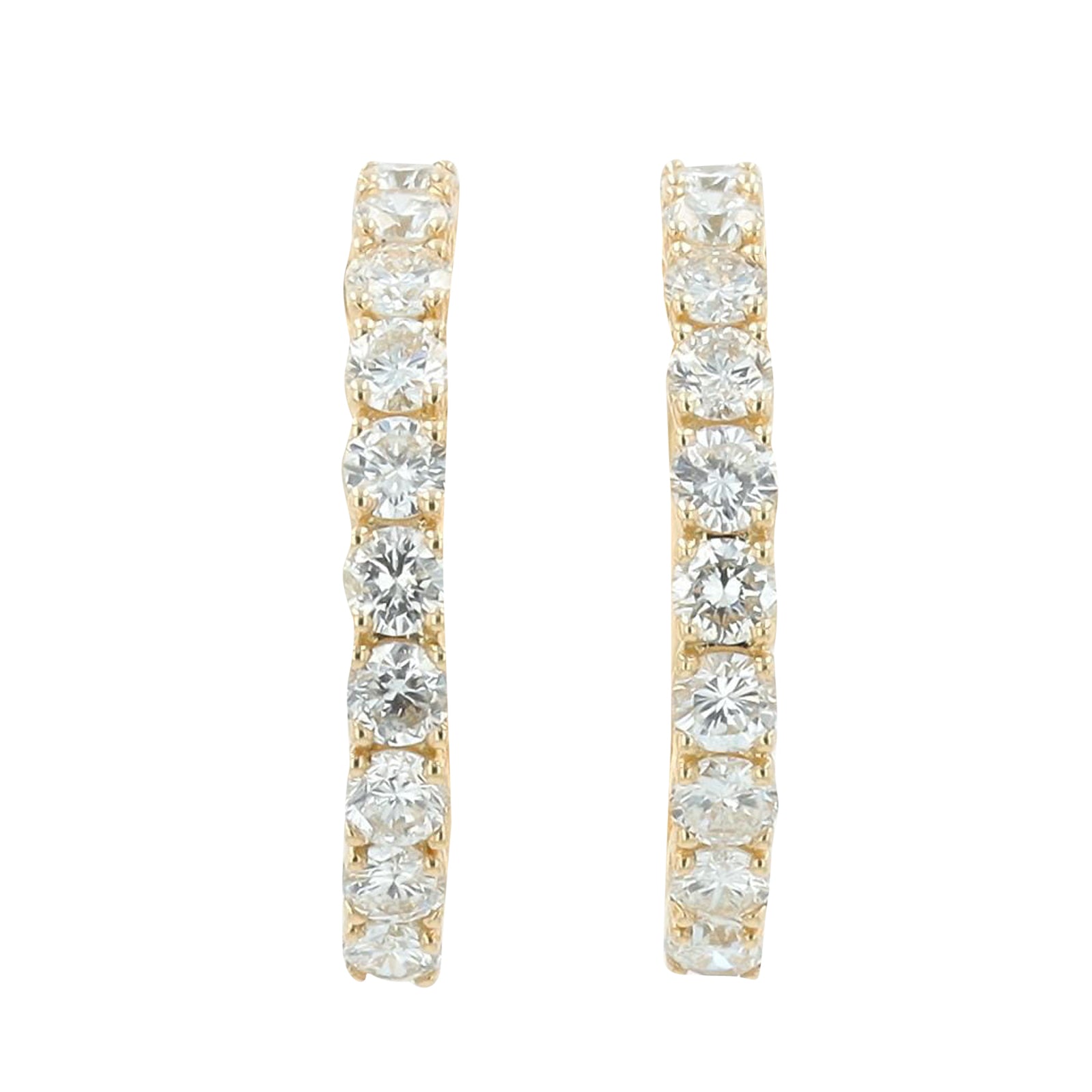 14K YG 1.04 CT Diamond Hoops