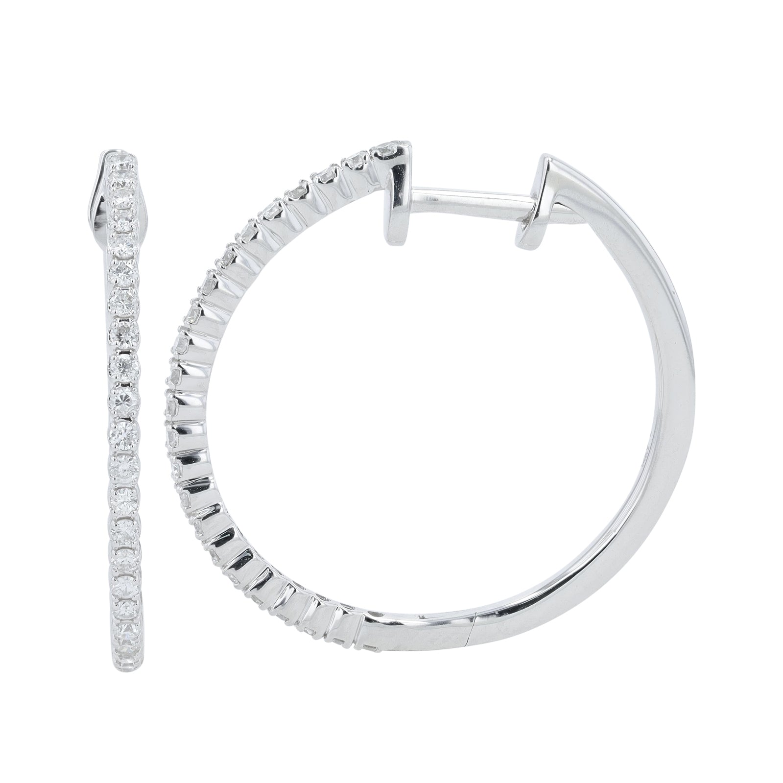 14K .50 CTW Diamond Hoops<p><strong>More Colors Available</p></strong>