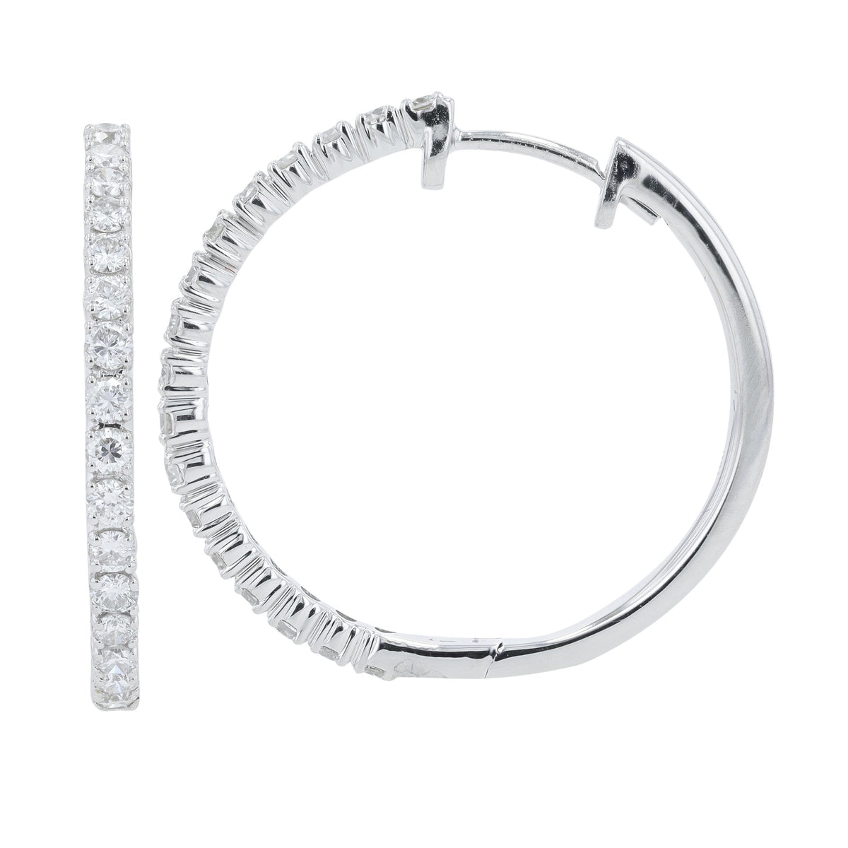 14K 1.07 CTW Diamond Hoops