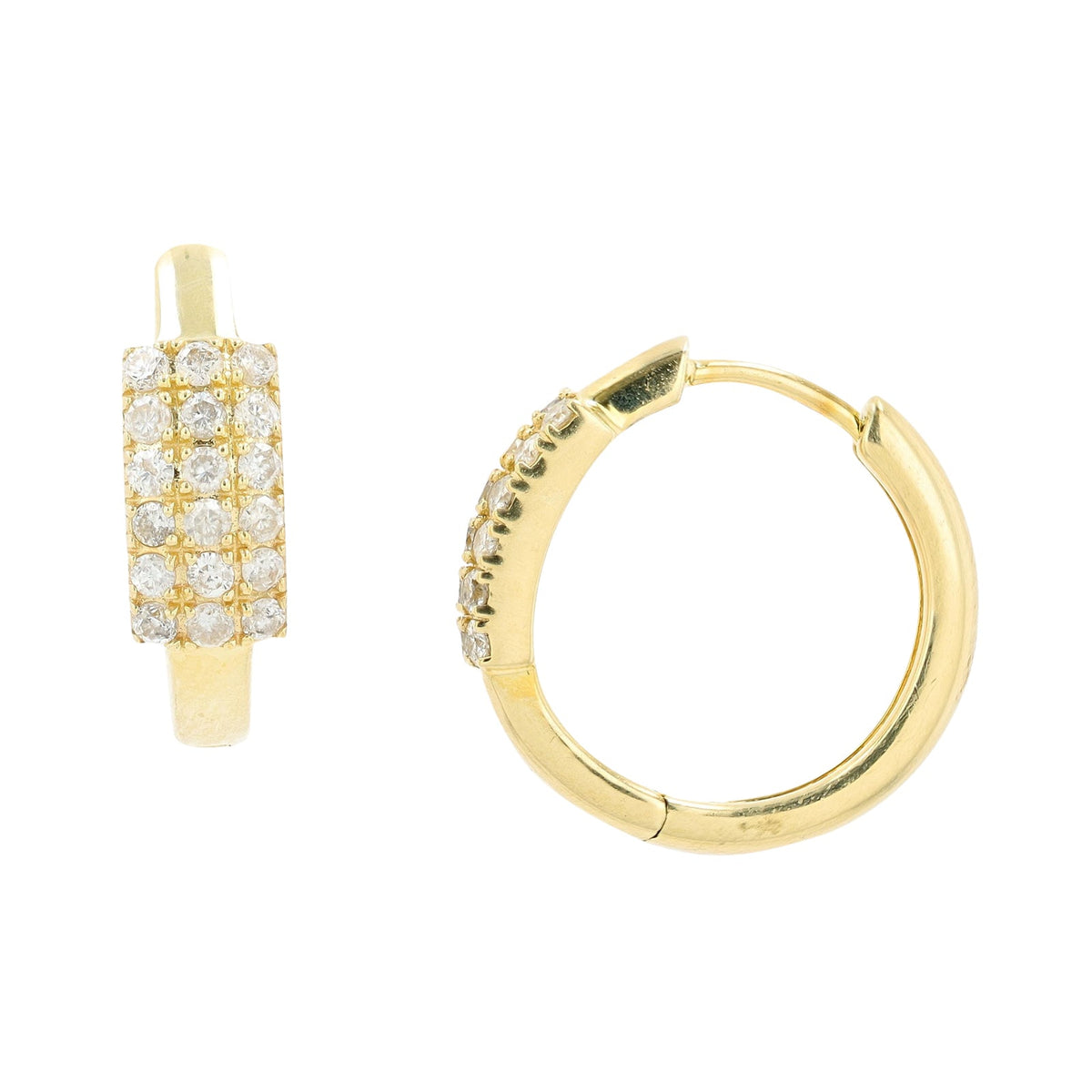 10K YG .50 CTW Diamond Hoops