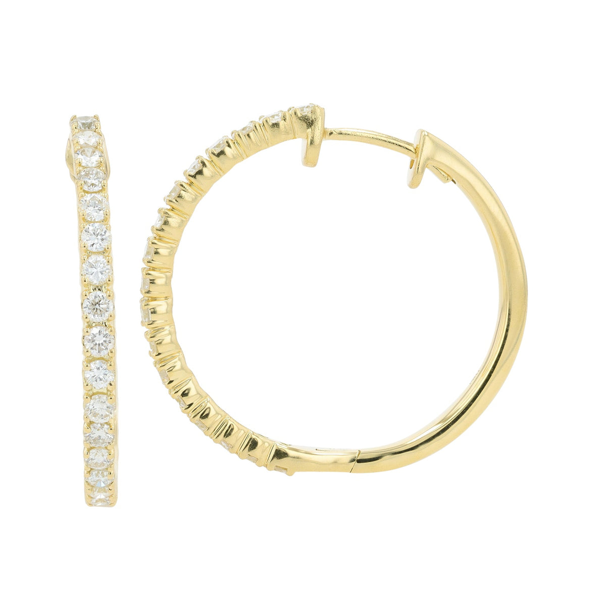 14K .50 CTW Diamond Hoops<p><strong>More Colors Available</p></strong>