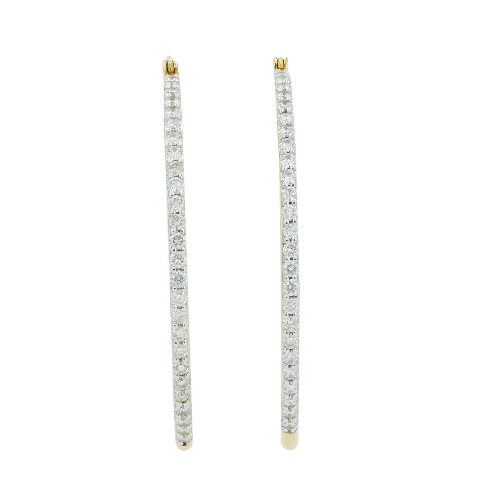 10K YG 1 CT Diamond Hoops