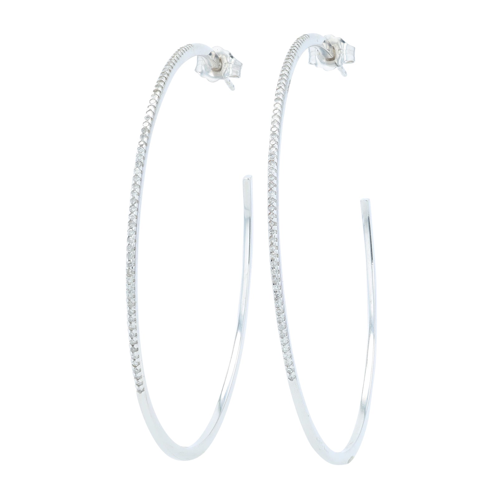 10K WG 1/3 CT Diamond Hoops