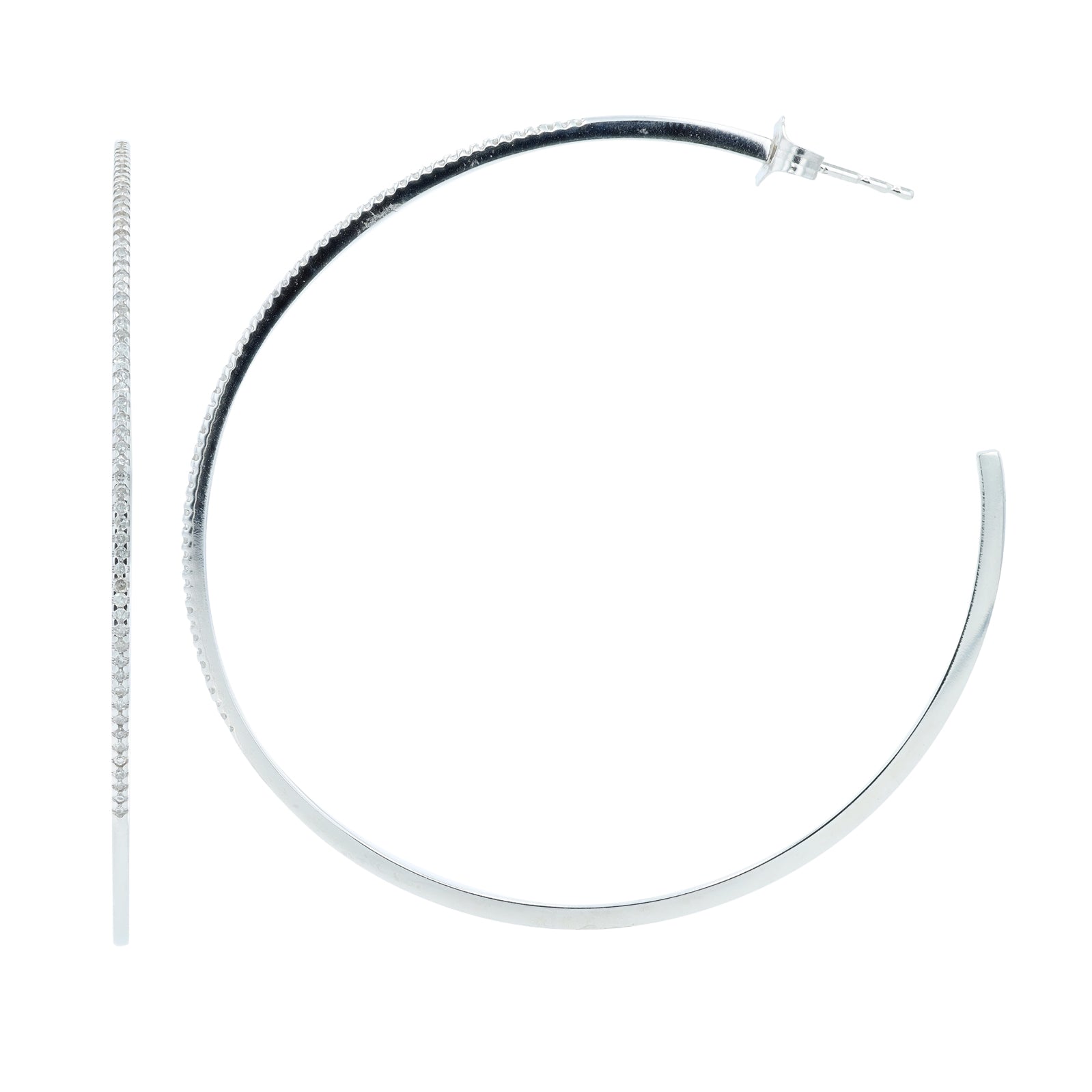 10K WG 1/3 CT Diamond Hoops