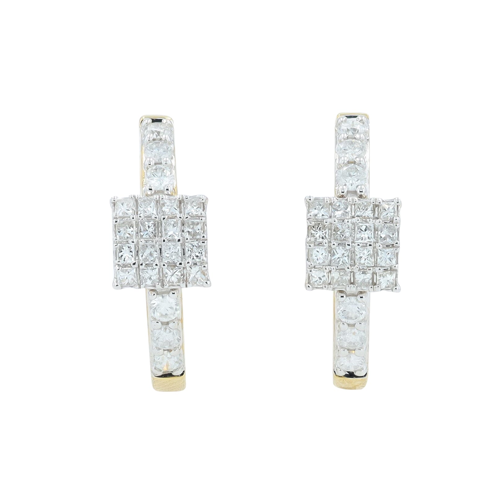 10K YG 1/2 CT Diamond Huggies