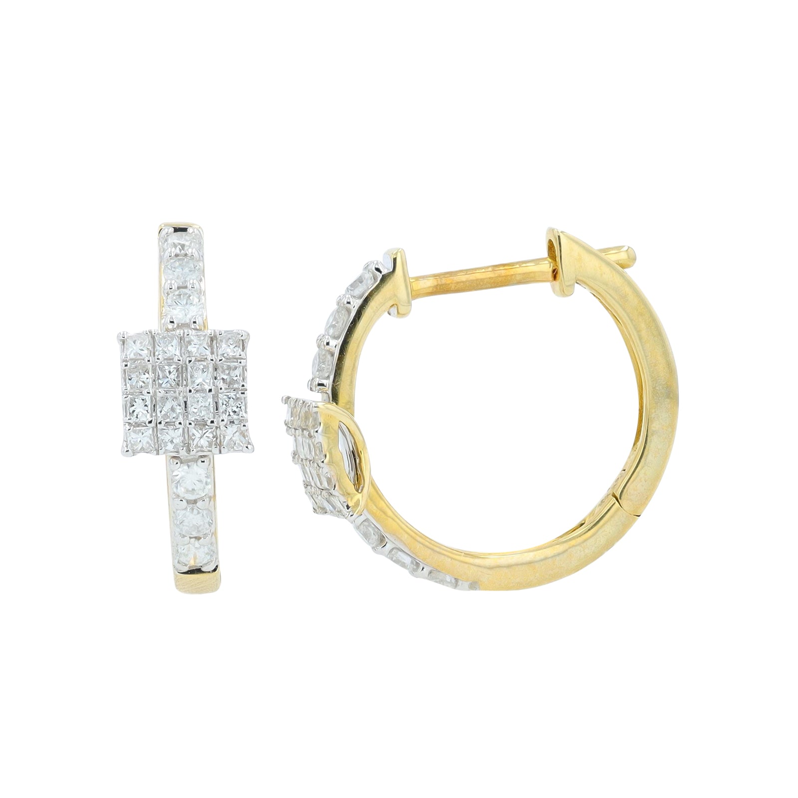 10K YG 1/2 CT Diamond Huggies