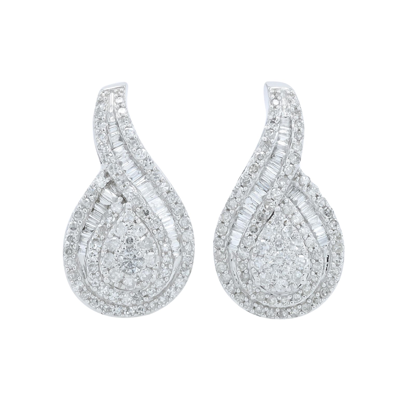 10K WG 1 CT Diamond Earrings