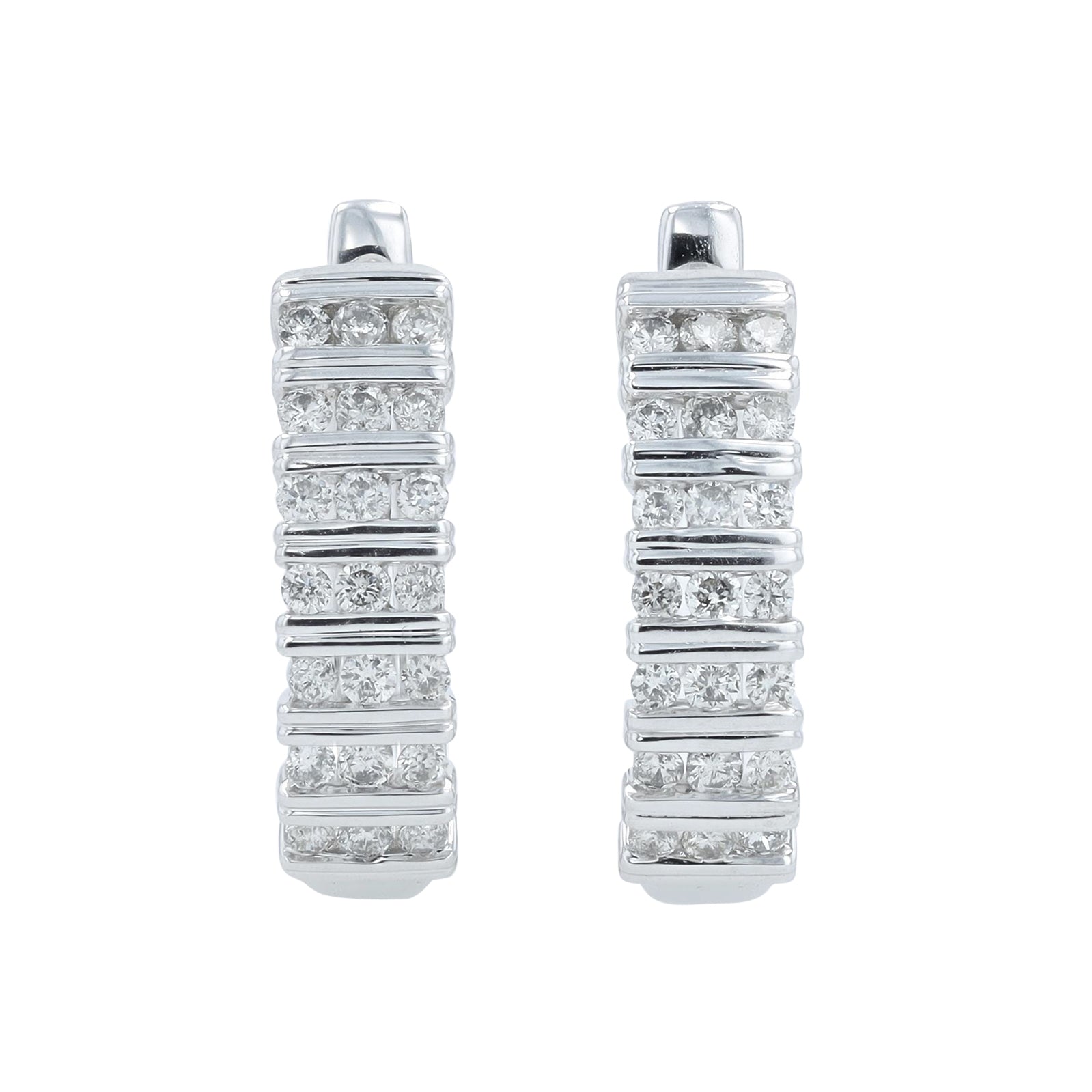 10K WG 1/2 CT Diamond Hoops