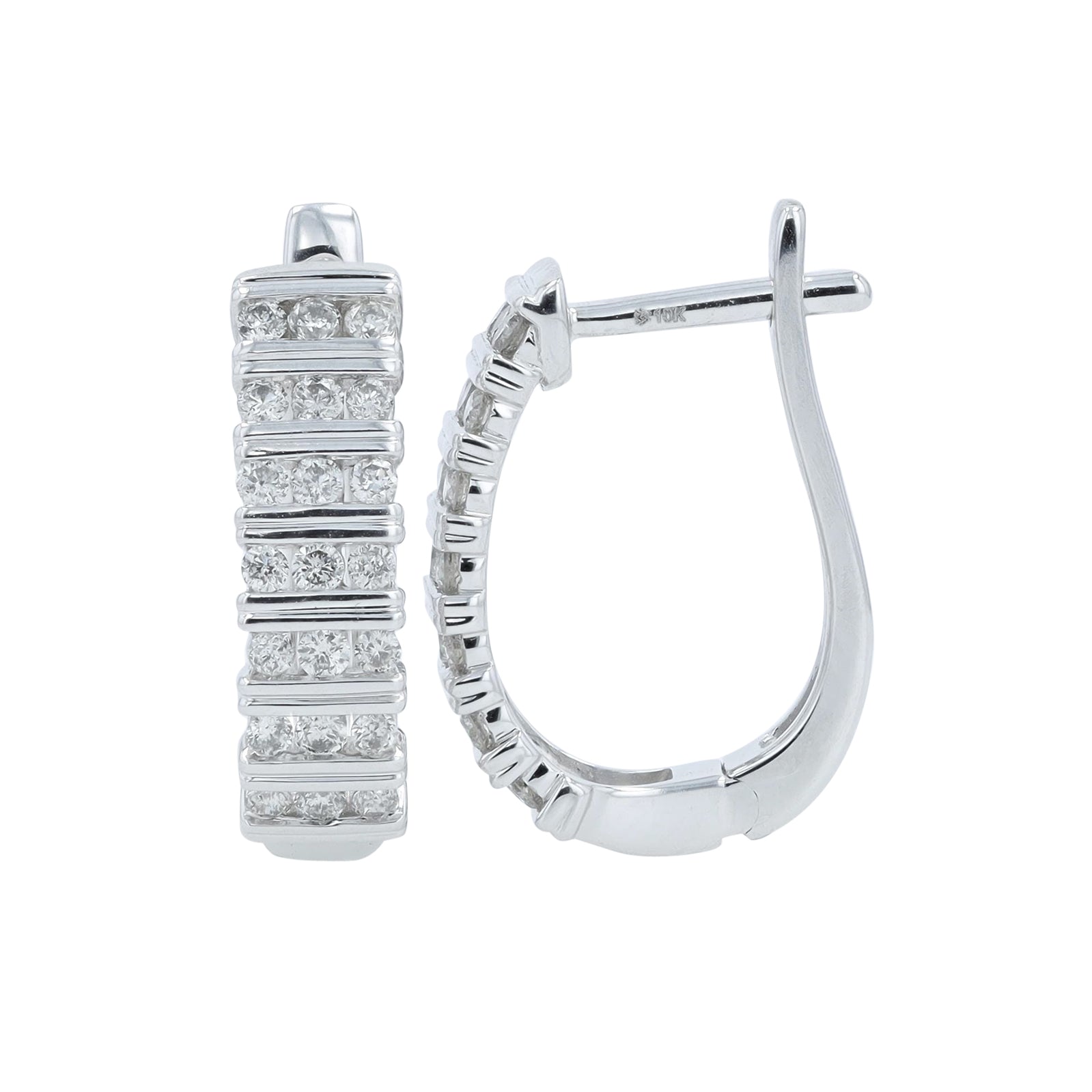 10K WG 1/2 CT Diamond Hoops