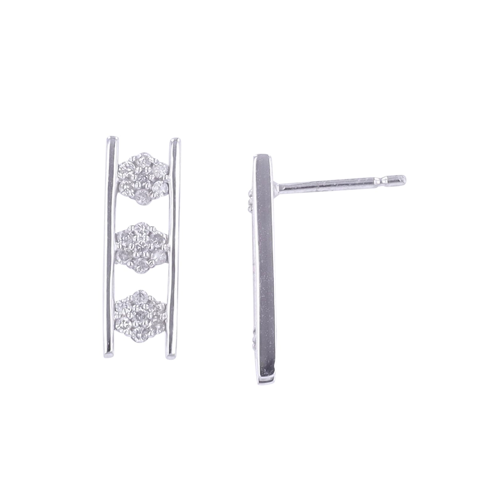 10K WG .25 CTW Diamond Earrings