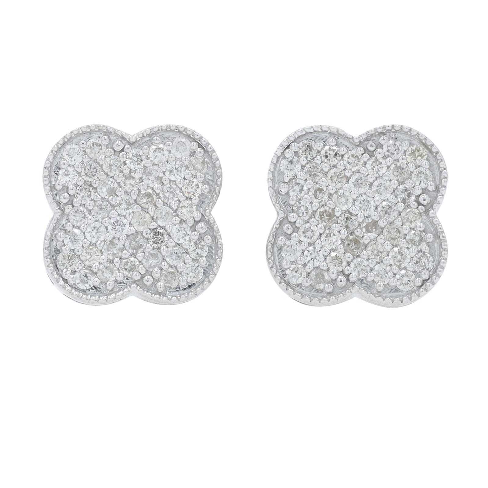 14K 0.64 CT Diamond Clover Studs<p><strong>More Colors Available</p></strong>