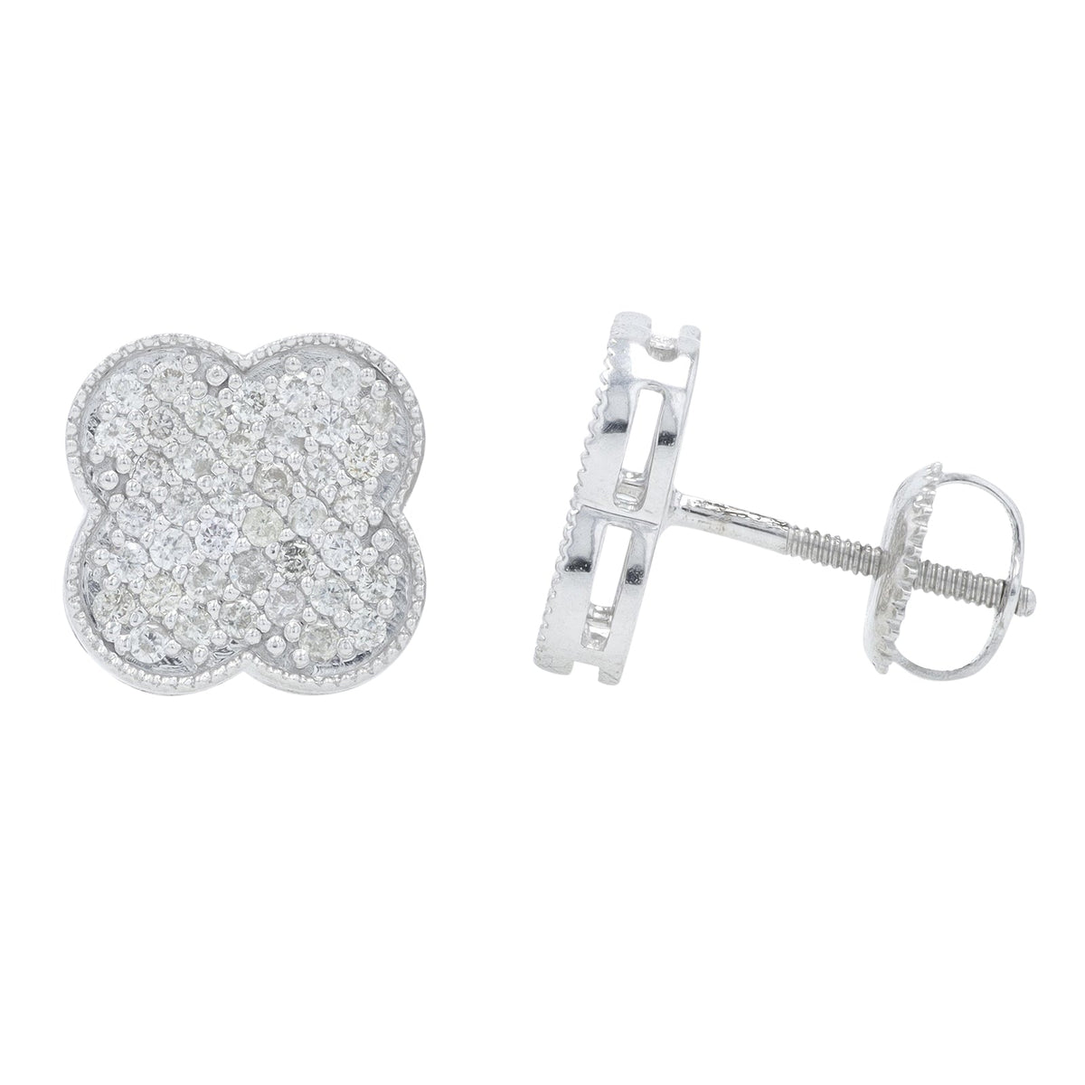14K 0.64 CT Diamond Clover Studs<p><strong>More Colors Available</p></strong>