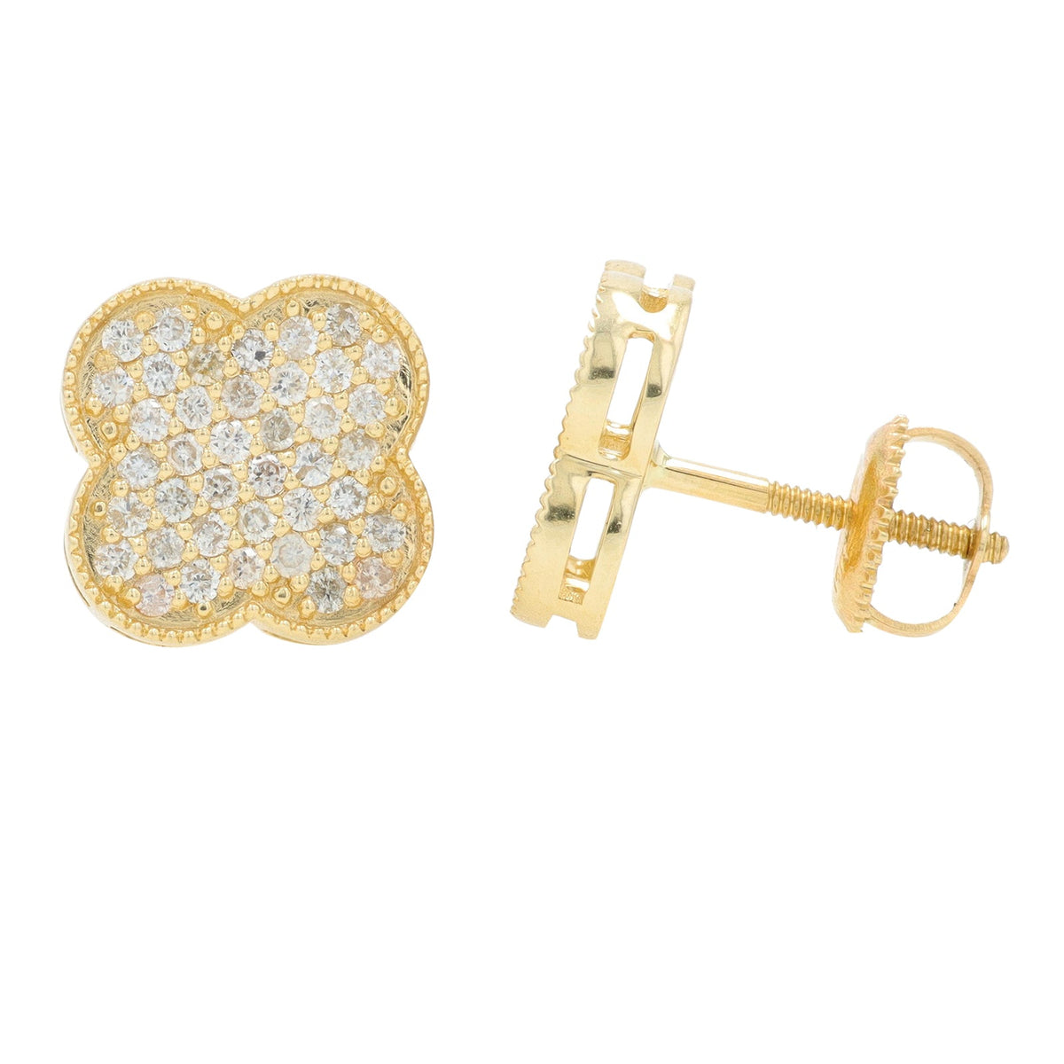 14K 0.64 CT Diamond Clover Studs<p><strong>More Colors Available</p></strong>
