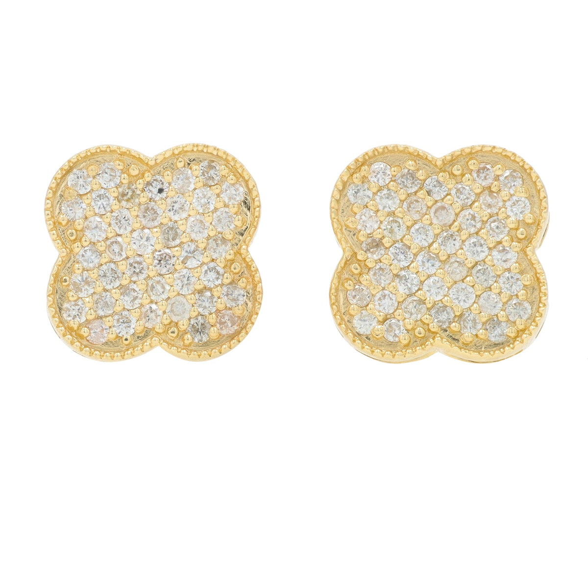 14K 0.64 CT Diamond Clover Studs<p><strong>More Colors Available</p></strong>