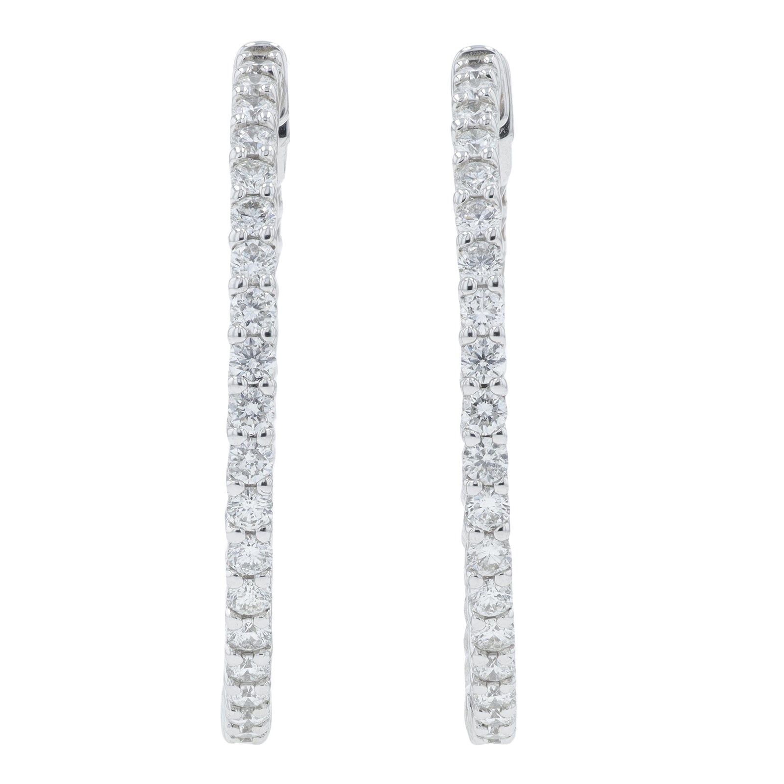 14K WG 2 CT Diamond Inside-Out Hoops
