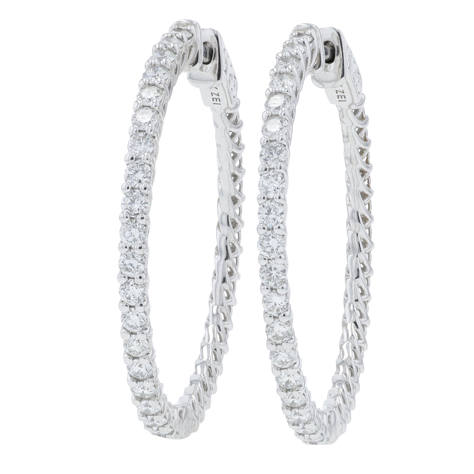 14K WG 2 CT Diamond Inside-Out Hoops