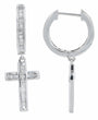 10K WG 3/8 CTW Diamond Cross Earrings