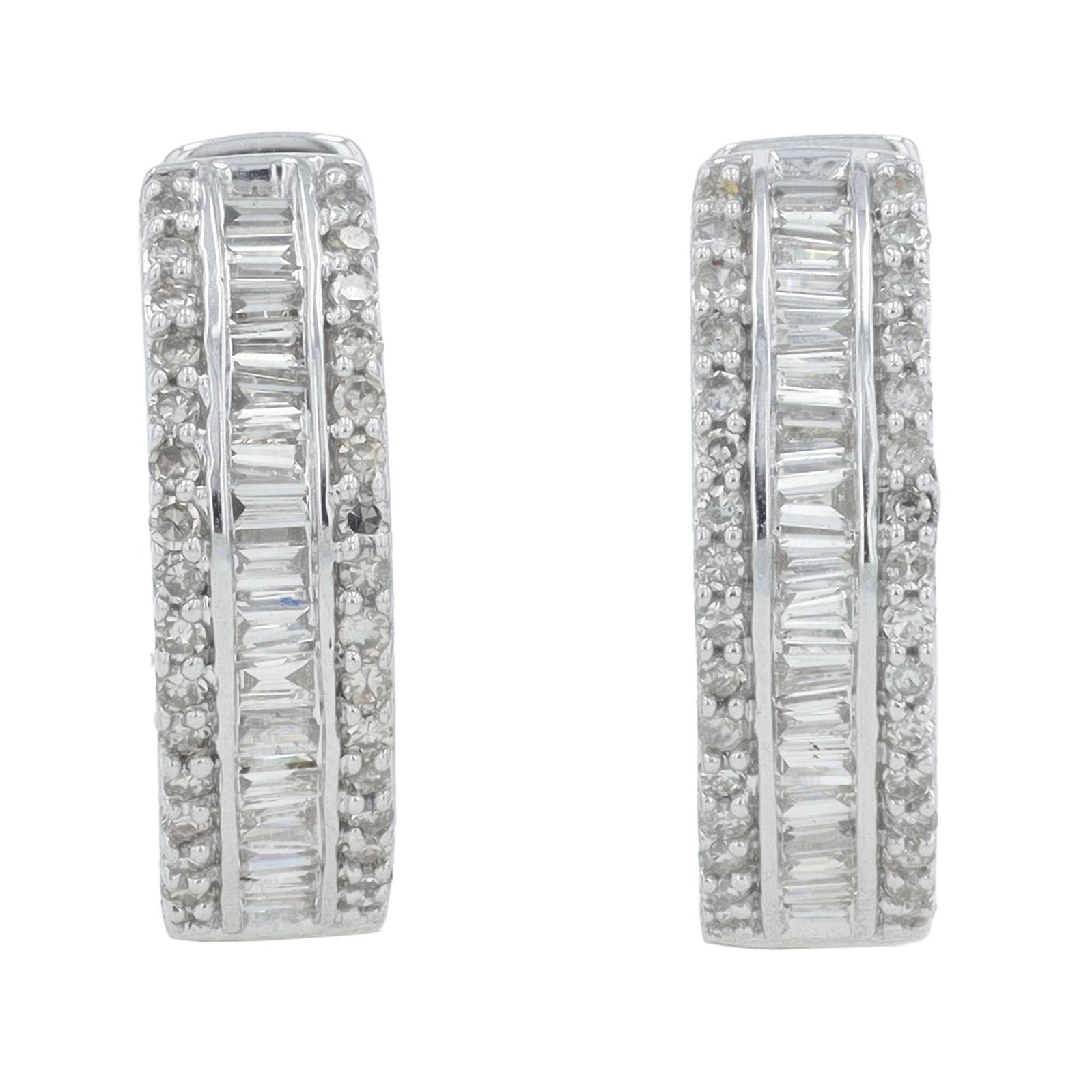 14K 1 C T Diamond Inside-Out Hoops<p><strong>More Colors Available</p></strong>