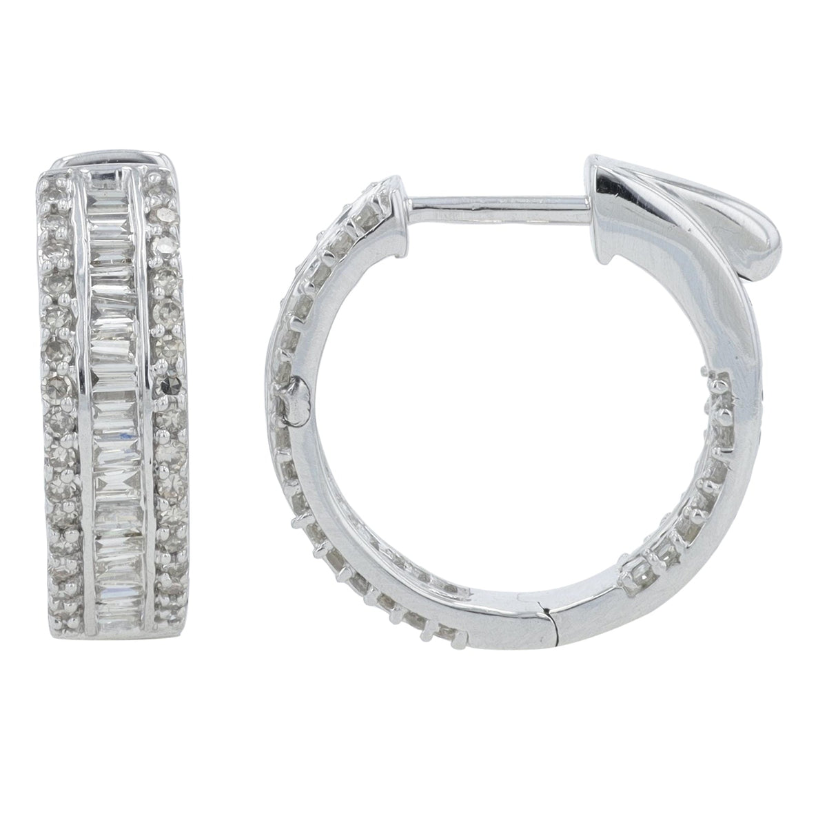 14K 1 C T Diamond Inside-Out Hoops<p><strong>More Colors Available</p></strong>