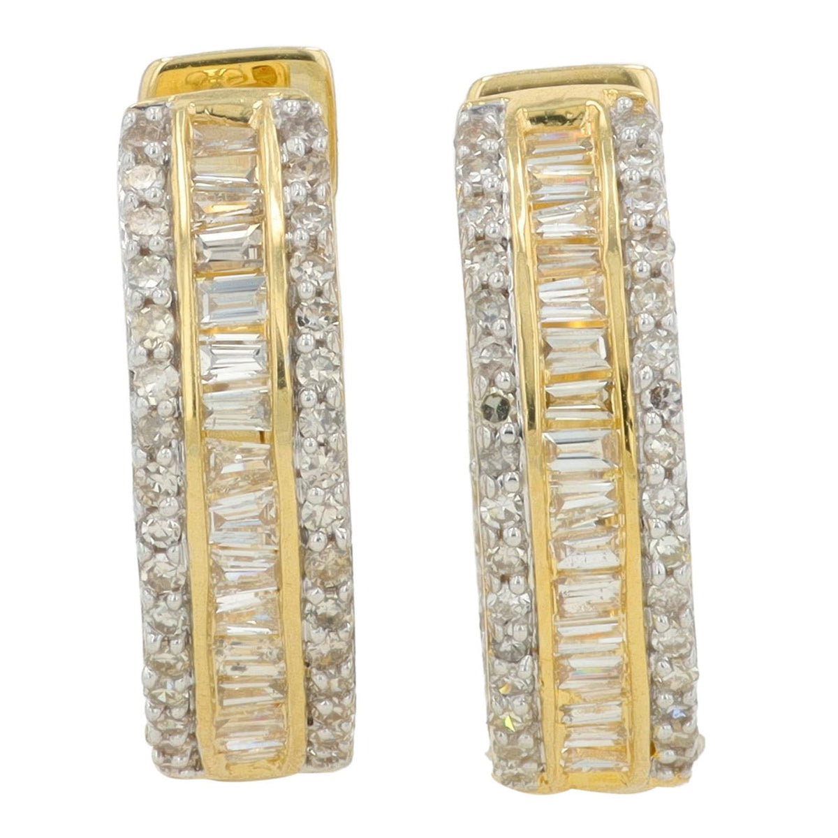 14K 1 C T Diamond Inside-Out Hoops<p><strong>More Colors Available</p></strong>